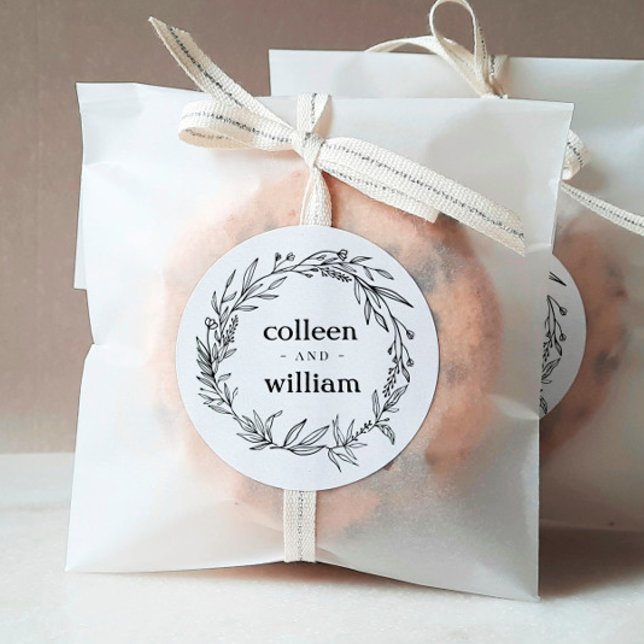 Adesivo Redondo Casamento Rustic Wildflower Folk (Criador carregado)