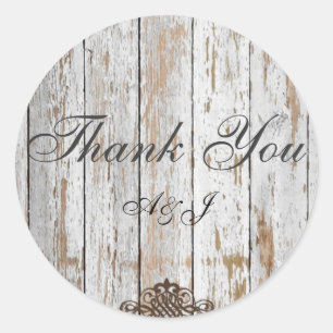 Adesivo Redondo casamento rústico de madeira do país do celeiro