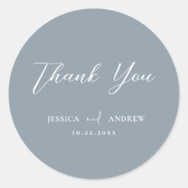 Adesivo Redondo Casamento Simples, Azul e Branco, com poeira mínim