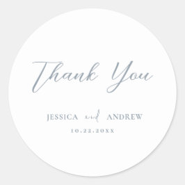 Adesivo Redondo Casamento Simples, Azul e Branco, com poeira mínim