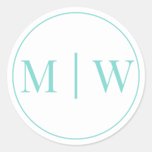 Adesivo Redondo Casamento Simples de Casal 2 Mon Inicial VS Cores 