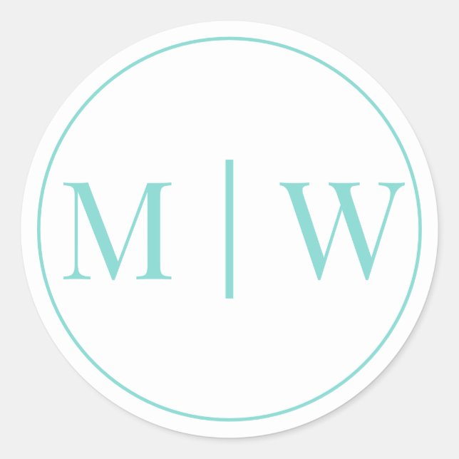 Adesivo Redondo Casamento Simples de Casal 2 Mon Inicial VS Cores  (Frente)