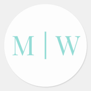 Adesivo Redondo Casamento Simples de Casal 2 Mon Inicial VS Cores