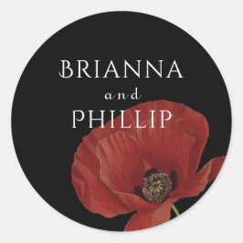 Adesivo Redondo Casamento Simples De Molho Vermelho Com Aquarela