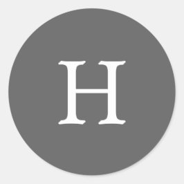 Adesivo Redondo Casamento Simples de Monograma de Cinzas