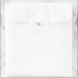 Adesivo Redondo Casamento simples de monograma Dourado<br><div class="desc">Dourado Sticker. Monograma.</div>