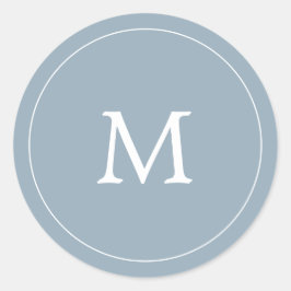 Adesivo Redondo Casamento simples de monograma, minimalista e cinz
