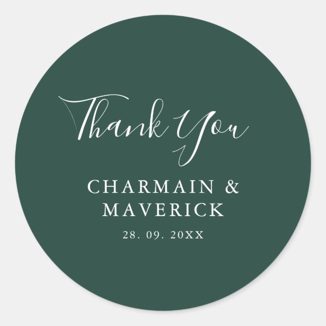 Adesivo Redondo Casamento Simples de Texto Branco (Frente)