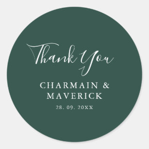 Adesivo Redondo Casamento Simples de Texto Branco