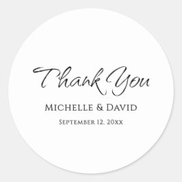 Adesivo Redondo Casamento Simples E Elegante Moderno - Obrigado