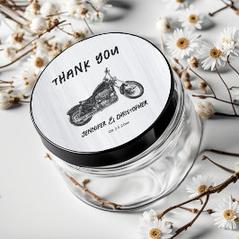 Adesivo Redondo Casamento Simples e Moderno De Motocicletas