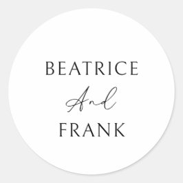 Adesivo Redondo Casamento Simples Elegante Formal Moderno Minimali