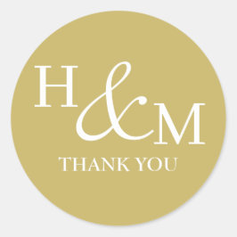 Adesivo Redondo Casamento Simples Elegante Moderno Monogramado