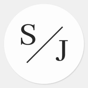 Adesivo Redondo Casamento Simples Monograma