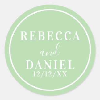 Adesivo Redondo Casamento Simples Na moda Moderno Mínimo de Monogr