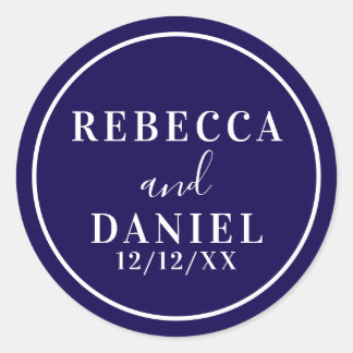 Adesivo Redondo Casamento Simples Na moda Moderno Mínimo de Monogr