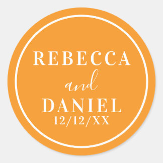 Adesivo Redondo Casamento Simples Na moda Moderno Mínimo de Monogr