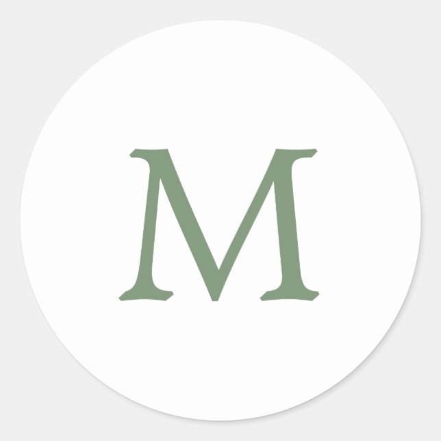 Adesivo Redondo Casamento Simples Verde do Jardim e Monograma Bran (Frente)