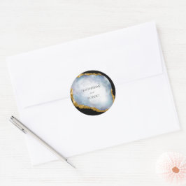 Adesivo Redondo Casamento sofisticado do Ouro de Pérolas Monograma