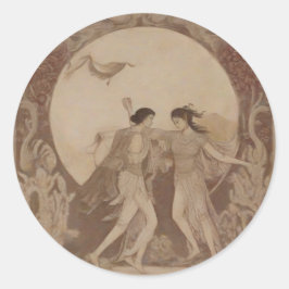 Adesivo Redondo Casamento Sumério na Lua de Outono