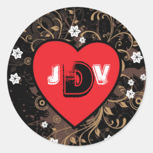 Adesivo Redondo Casamento temático da música da rocha & do rolo