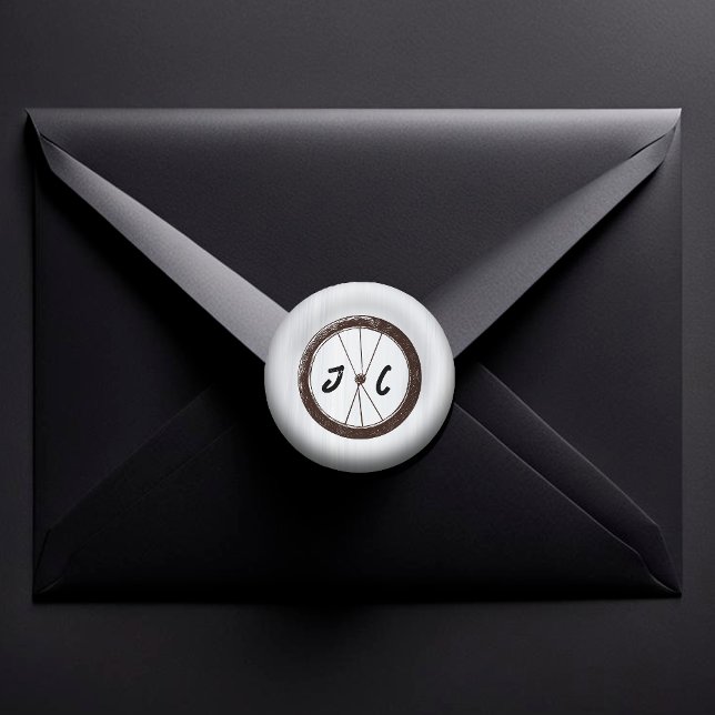 Adesivo Redondo Casamento Themed Biker de Motocicleta Moderna (Criador carregado)