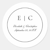 Casamento Tradicional de Script Monograma Branco P