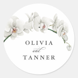 Adesivo Redondo Casamento Tropical Paraíso das Orquídeas Brancas A