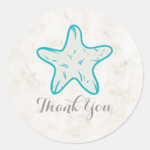 Casamento Turquesa Rustic Starfish Obrigado