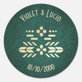 Adesivo Redondo Casamento Verde do Geek de Vídeo