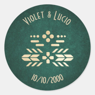 Adesivo Redondo Casamento Verde do Geek de Vídeo