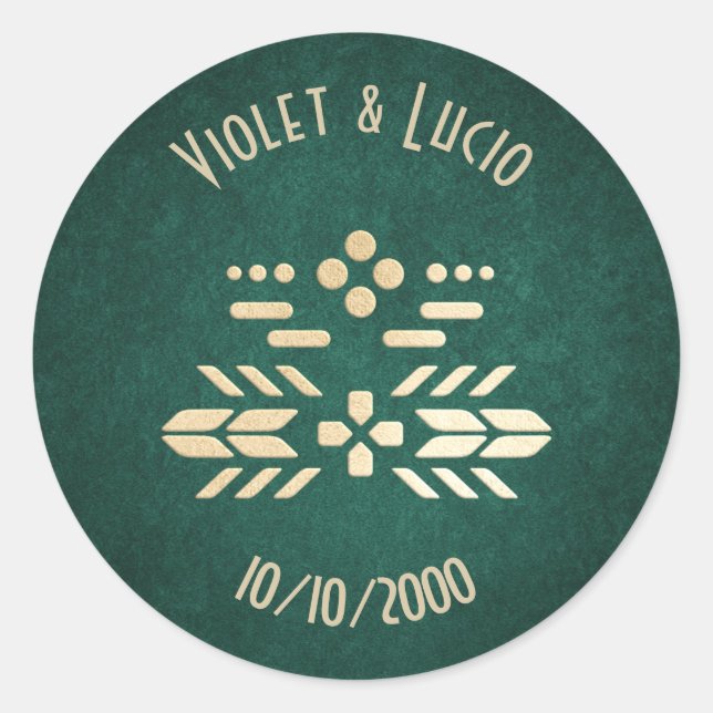 Adesivo Redondo Casamento Verde do Geek de Vídeo (Frente)