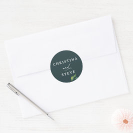 Adesivo Redondo Casamento Verde Minimalista e Chic