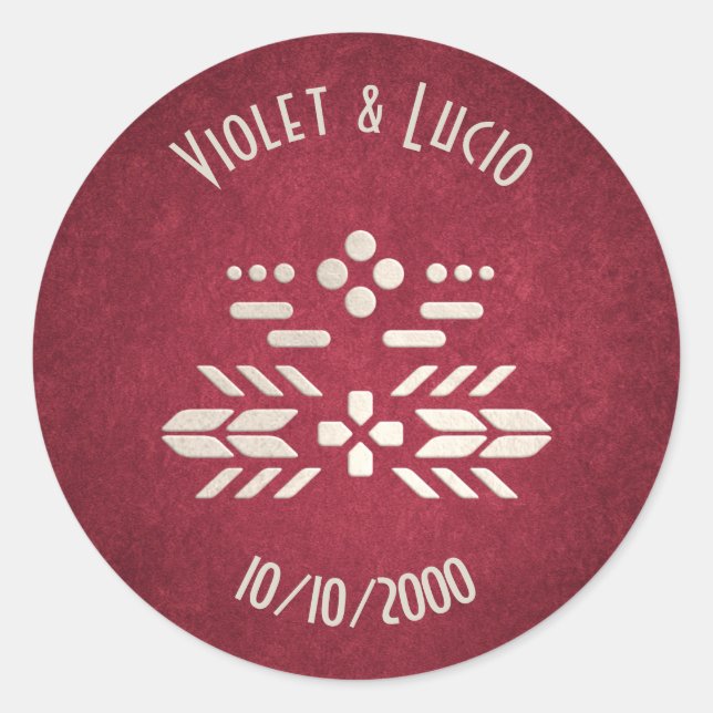 Adesivo Redondo Casamento Vermelho do Geek do Jogo de Vídeo (Frente)