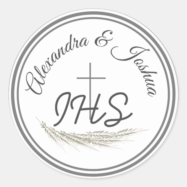 Adesivo Redondo Casamento Verso da Bíblia Católica enquadrado (Frente)