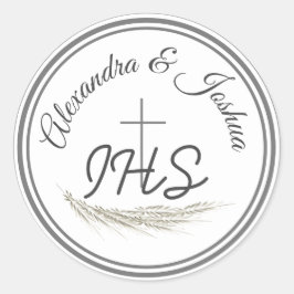 Adesivo Redondo Casamento Verso da Bíblia Católica enquadrado