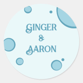 Adesivo Redondo Casamento vintage dos Círculos Azuis Retroativos d