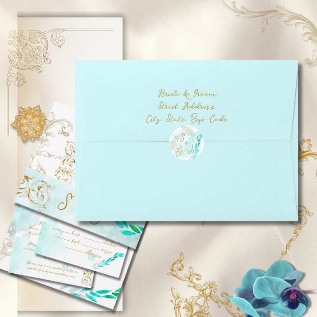 Adesivo Redondo Casamento vintage Elegante Dourado Barroco (Criador carregado)