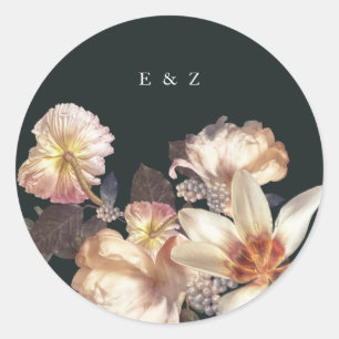 Adesivo Redondo Casamento vintage Emerald Antique