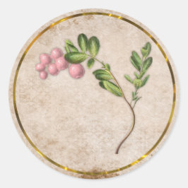 Adesivo Redondo Casamento Vintage Pink Berries