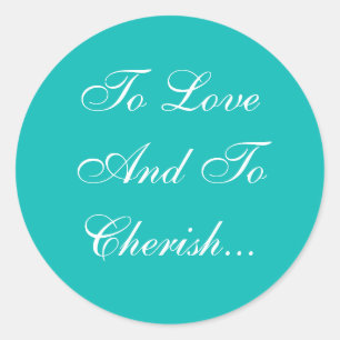 Adesivo Redondo Casamentos Convidam Robin Egg Blue