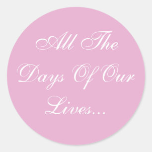 Adesivo Redondo Casamentos Convidam Rosa