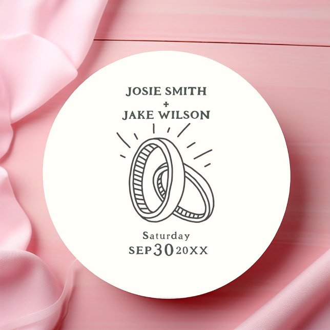 Adesivo Redondo Casamentos de casamento divertidos (Criador carregado)