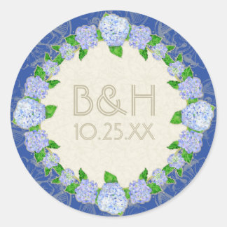Adesivo Redondo Casamentos Formais Elegantes Formais Azul Hydrange