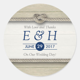 Adesivo Redondo Casando Rustic Beach Weding Favor