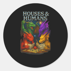 Adesivo Redondo Casas E Humanos Novela Engraçada Rpg Gamer Homens