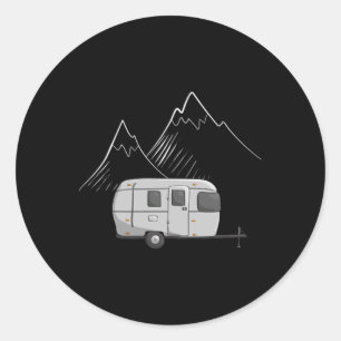 Adesivo Redondo Cascadian Designs Feminino Airstream Camping Trail