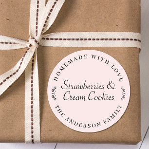 Adesivo Redondo Caseiro com o presente de cozimento personalizado