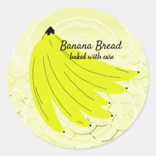 Adesivo Redondo Caseiro de Pão de Banana