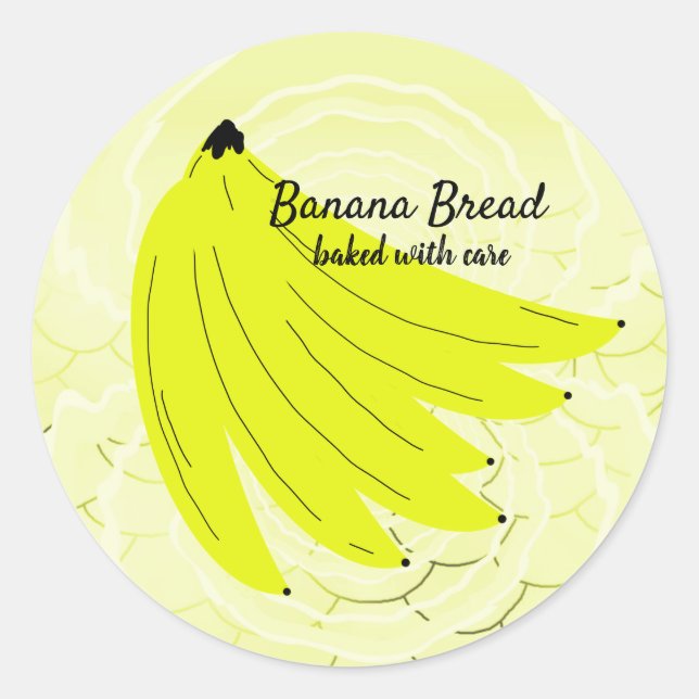 Adesivo Redondo Caseiro de Pão de Banana (Frente)